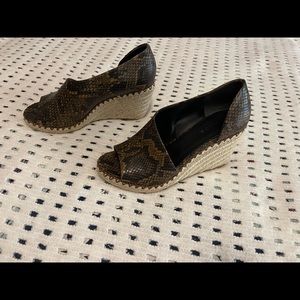 Vince leather peep toe espadrilles